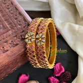 Kada Kundan Bangle -Red Star-G4855